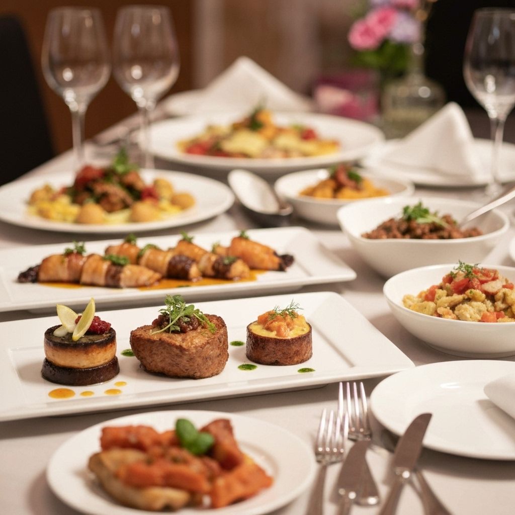 Presentación elegante de comida gourmet - Servicio de catering profesional con platos exquisitos